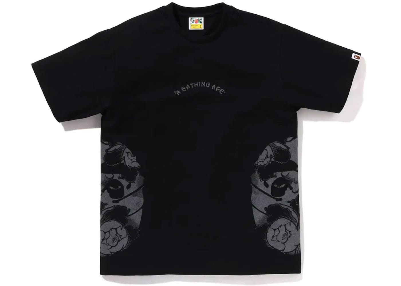 Bape Japanese Tattoo Side Big Ape Head T-Shirt Black