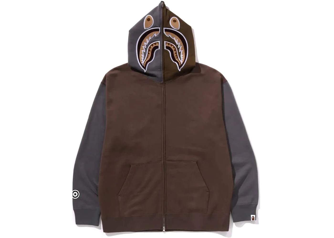 Bape Shark Full Zip Ii Hoodie Beige