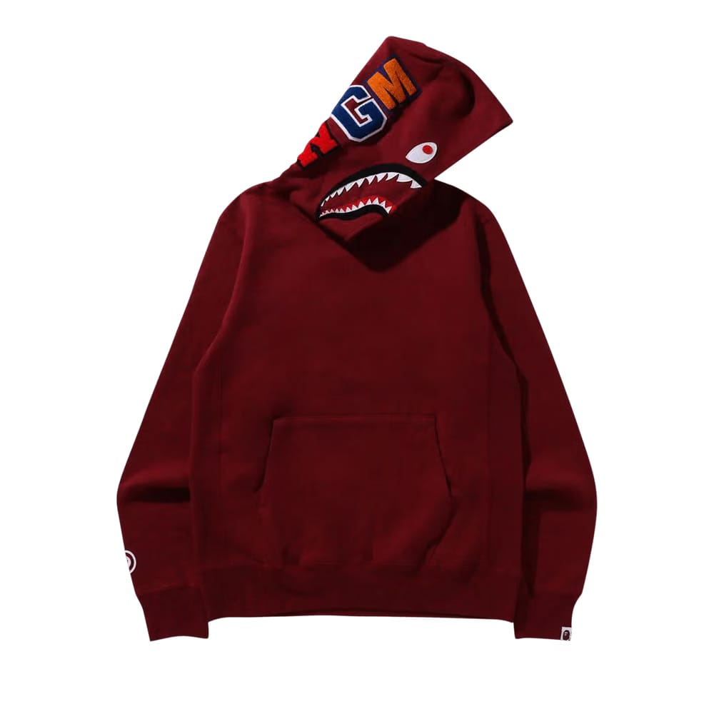 Bape Shark Pullover Hoodie Burgundy