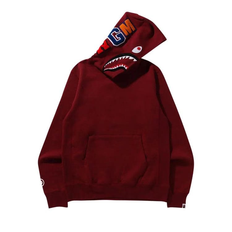 Bape Shark Pullover Hoodie Burgundy