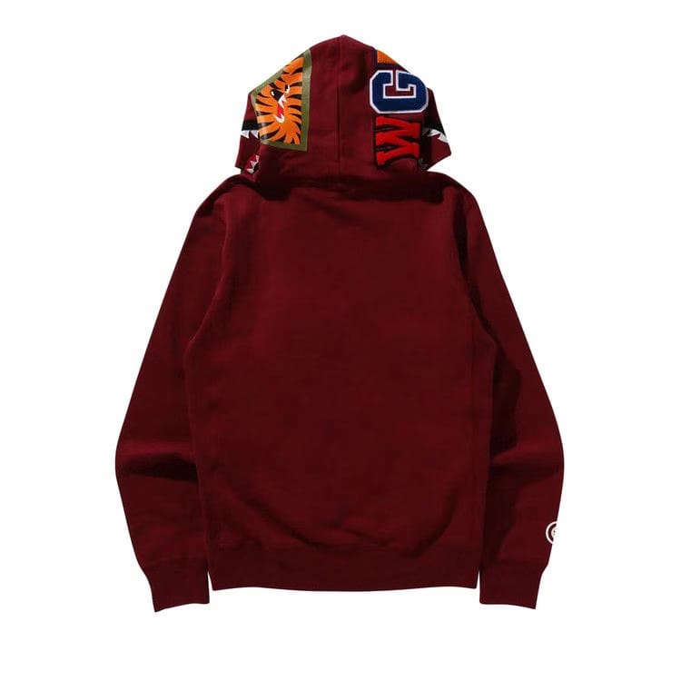 Bape Shark Pullover Hoodie Burgundy