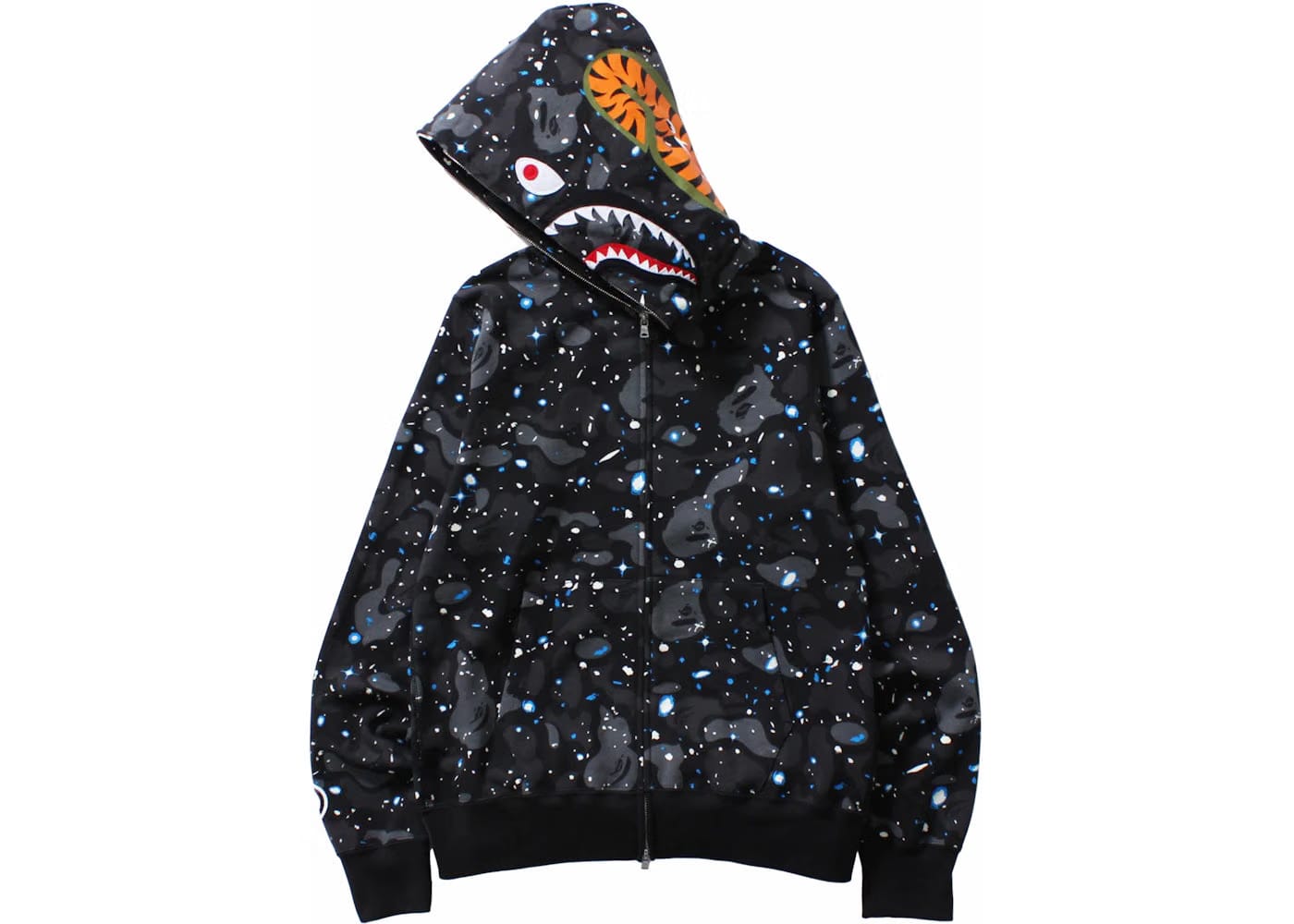 Bape Space Camo Shark Wgm Full-Zip Hoodie Black