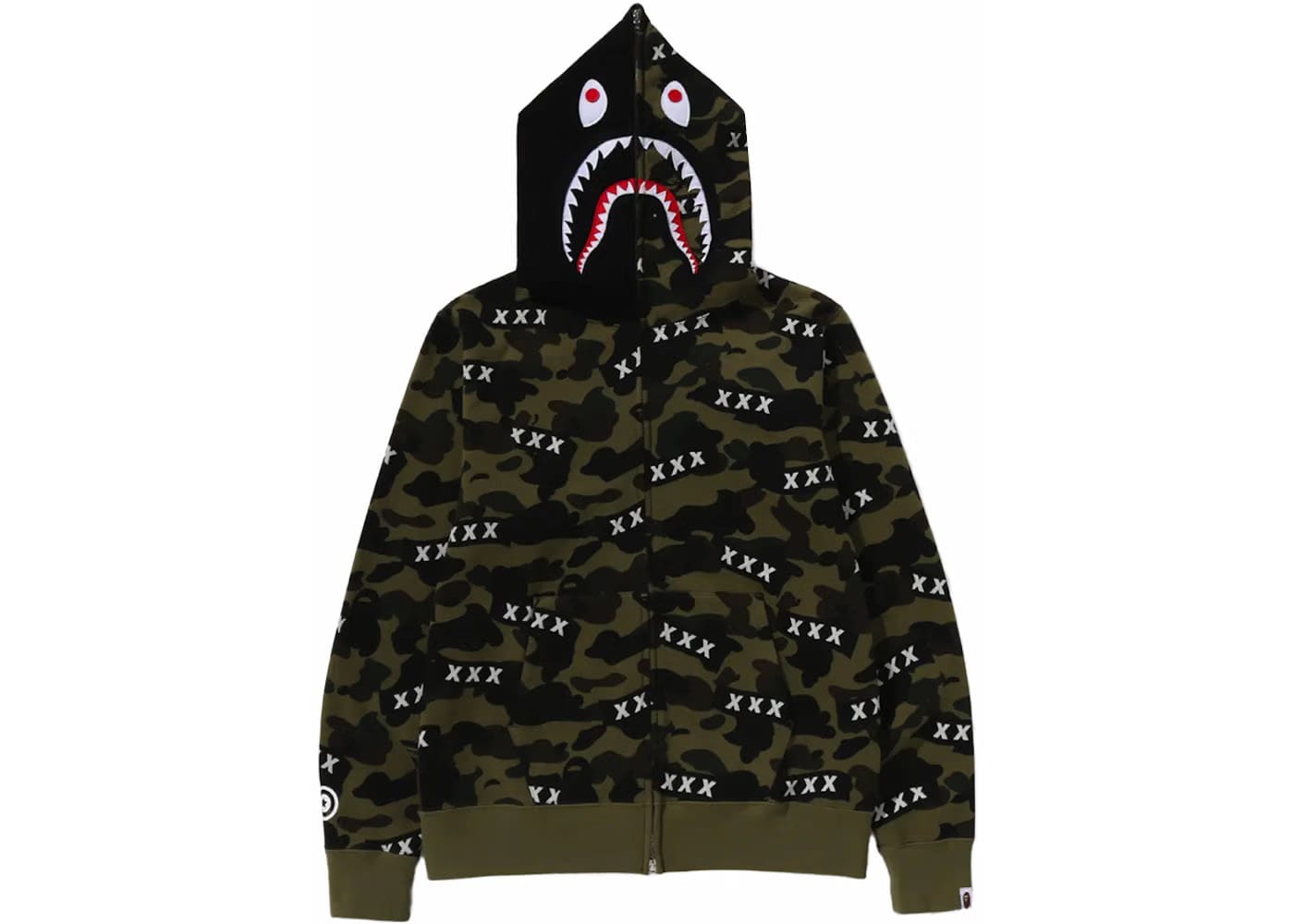Bape x God Selection Xxx Shark Full Zip Hoodie Green