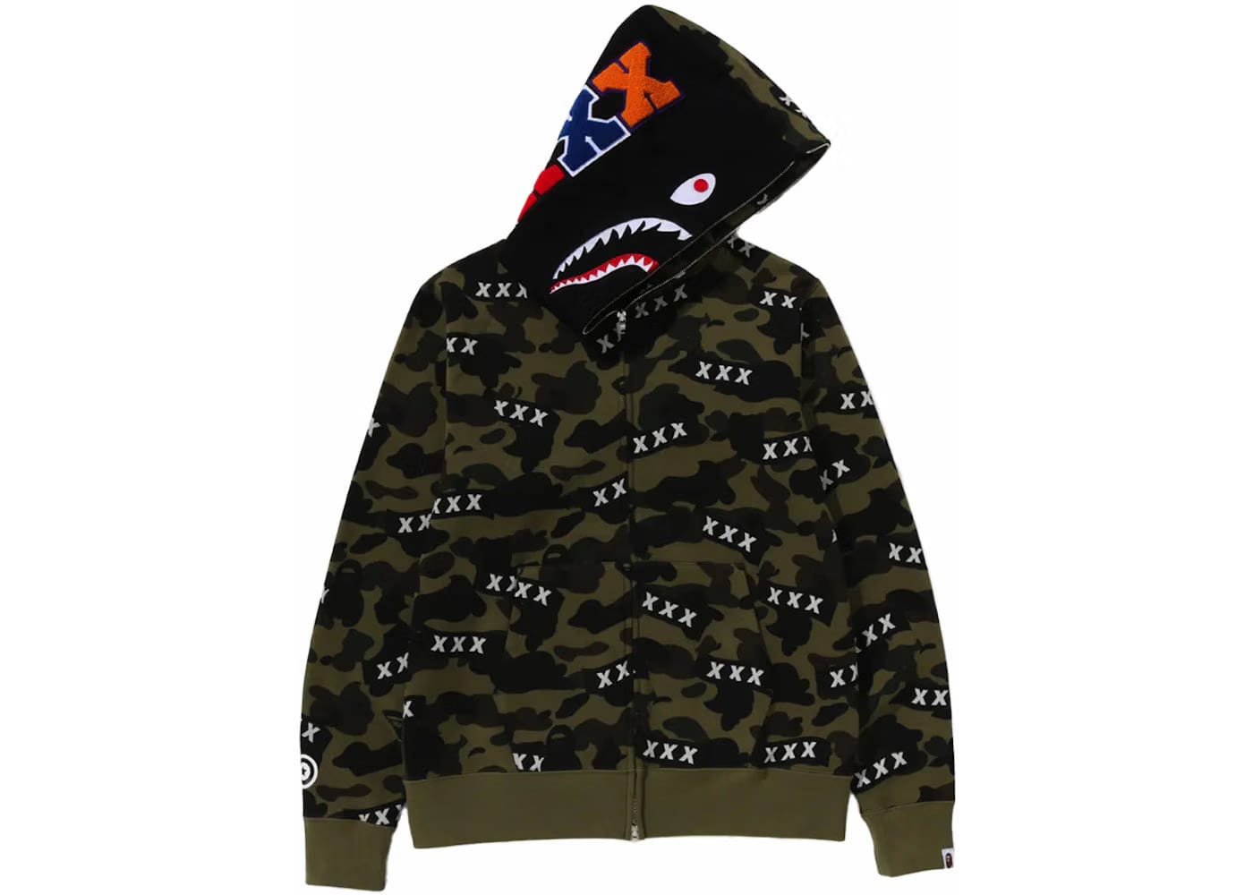Bape x God Selection Xxx Shark Full Zip Hoodie Green