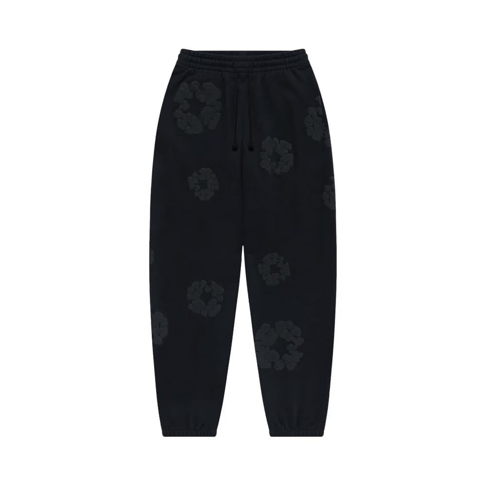 Denim Tears Cotton Wreath Sweatpants Black Monochrome
