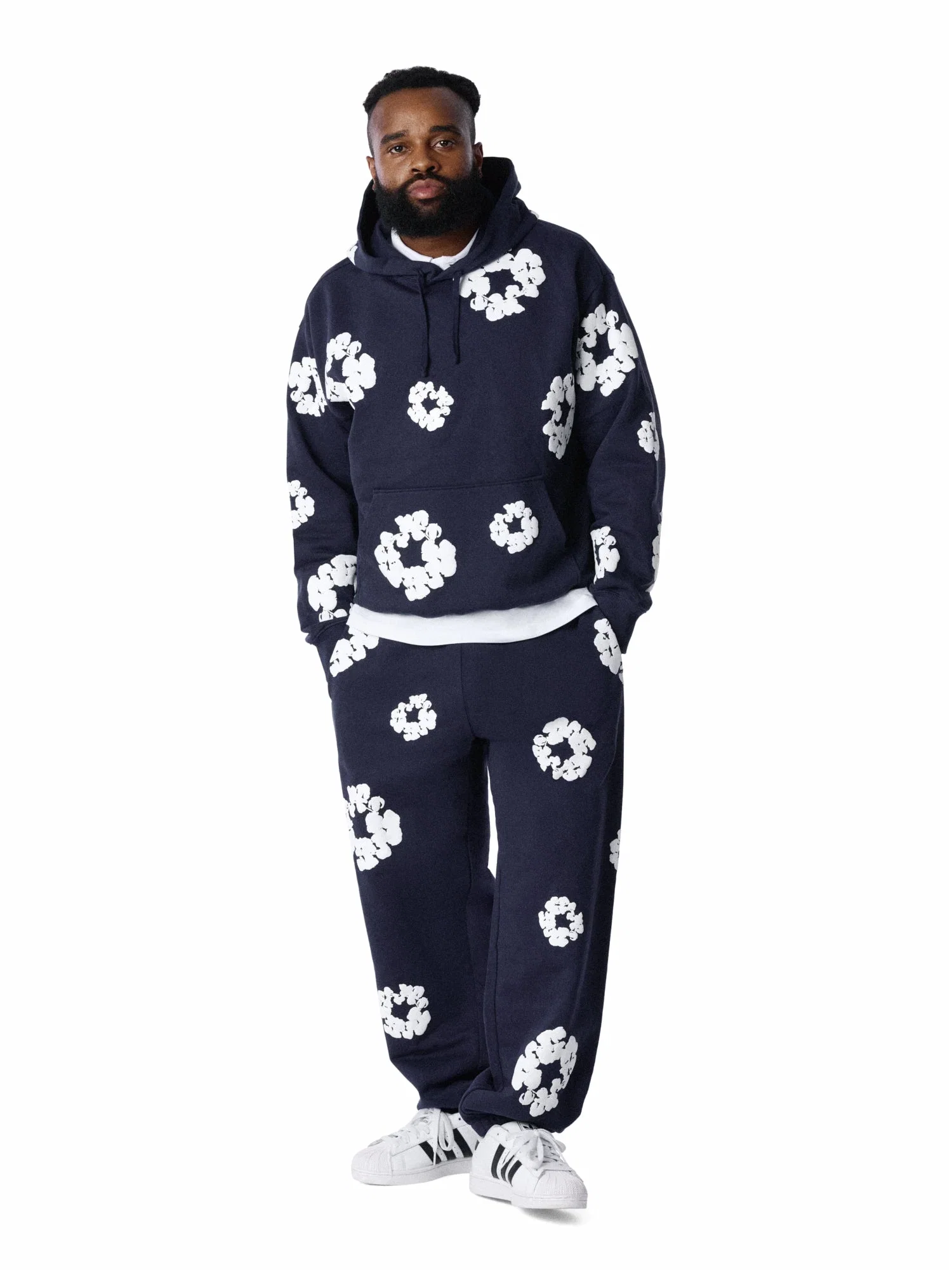 Denim Tears Cotton Wreath Sweatpants Navy