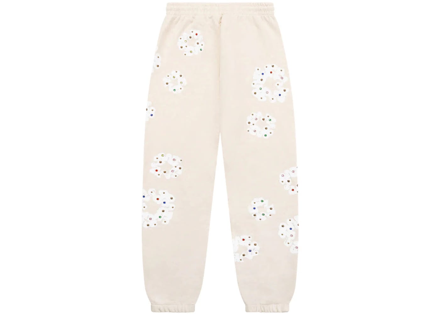 Denim Tears Rhinestone Cotton Wreath Sweatpants Oatmeal