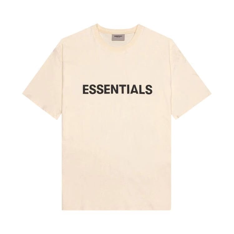Fear Of God Essentials Boxy T-Shirt Applique Logo Butter Cream