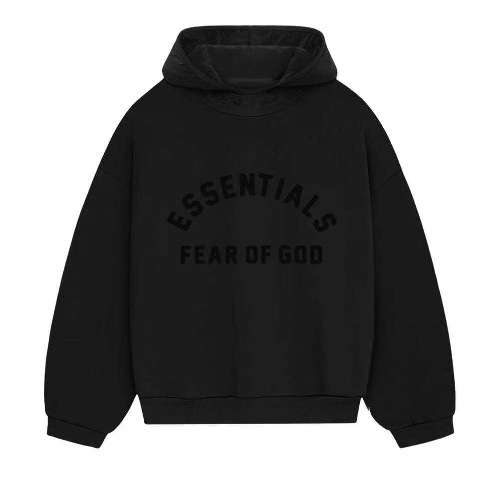 Fear Of God Essentials Nylon Fleece Hoodie Jet Black/Jet Black