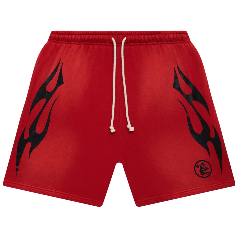 Hellstar Flame Shorts Red