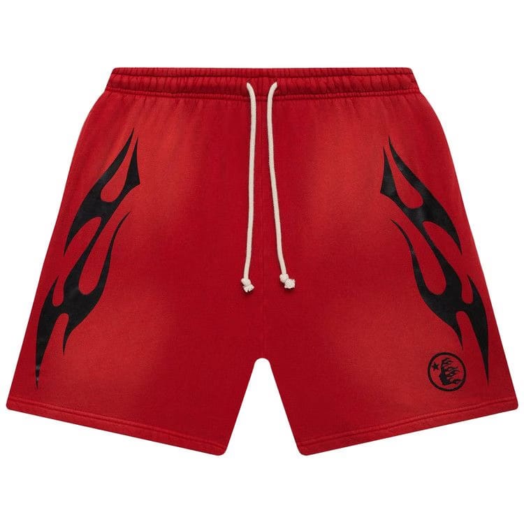 Hellstar Flame Shorts Red