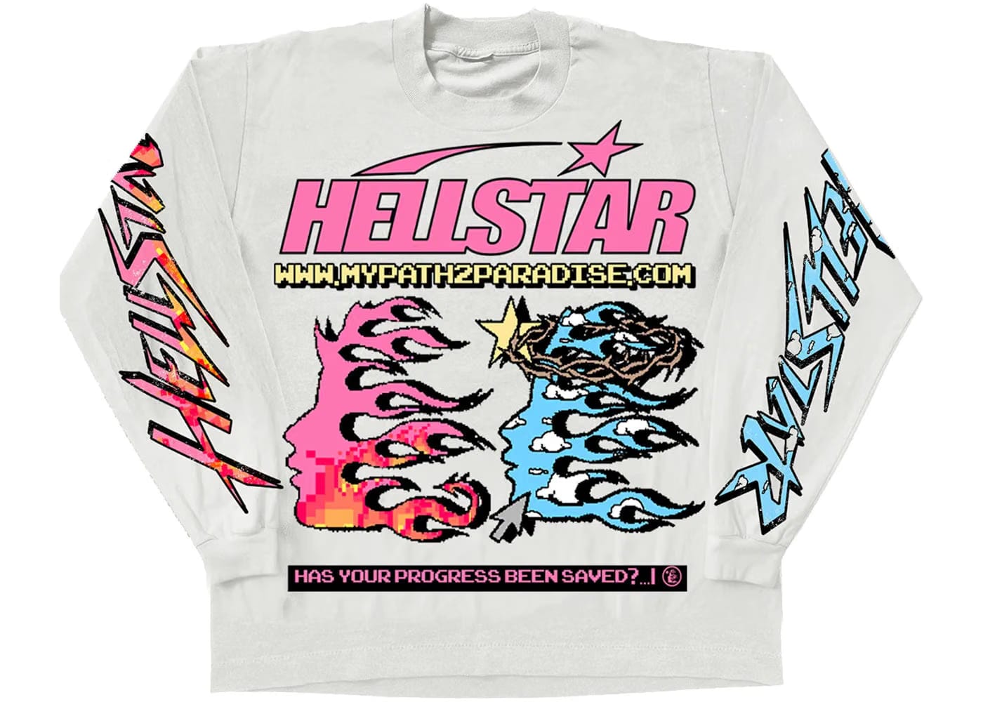 Hellstar Pixel L/S T-Shirt White