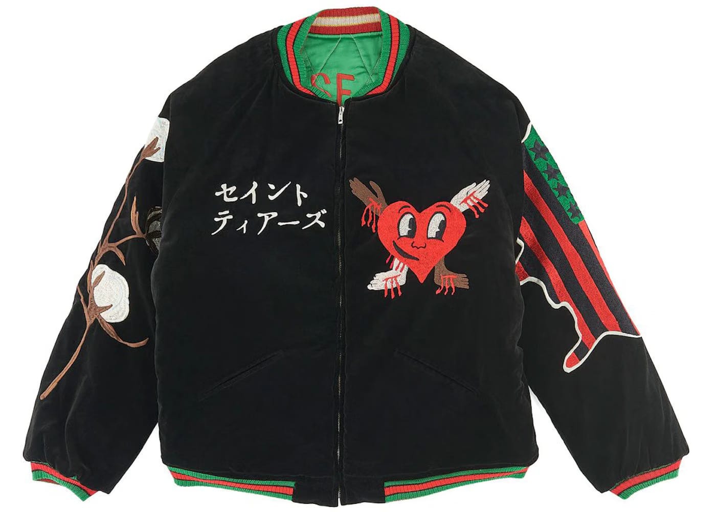 Saint Mxxxxxx x Denim Tears Reversible Yokosuka Jacket Green Black