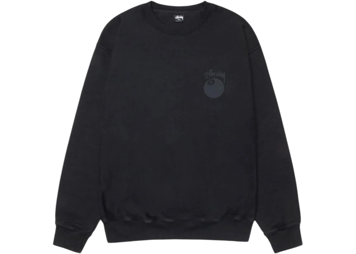 Stussy 8 Ball Pigment Dyed Crew Black