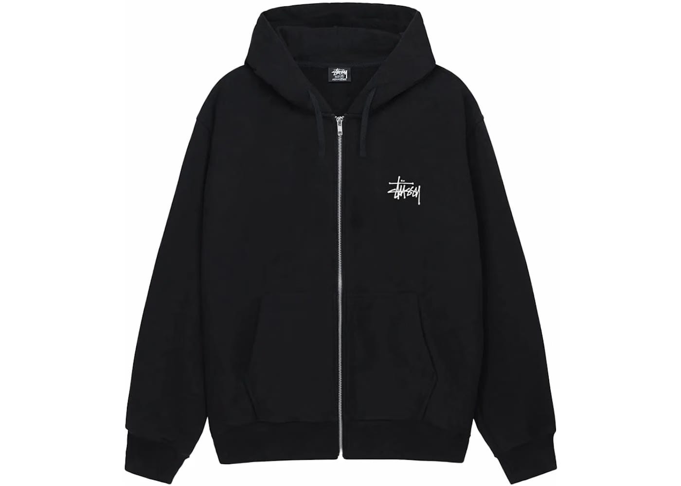 Stussy Basic Logo Zip Up Hoodie Black