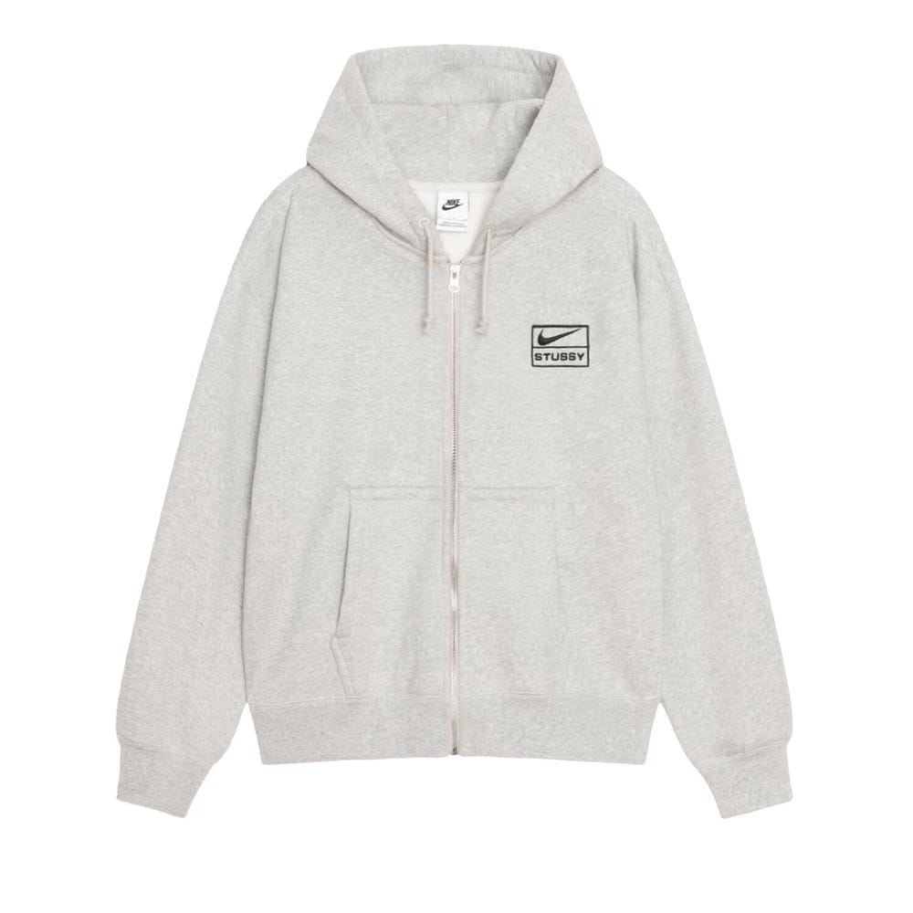 Stussy x Nike Fleece Zip Hoodie Grey Heather
