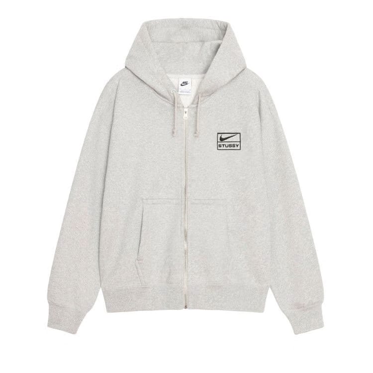 Stussy x Nike Fleece Zip Hoodie Grey Heather