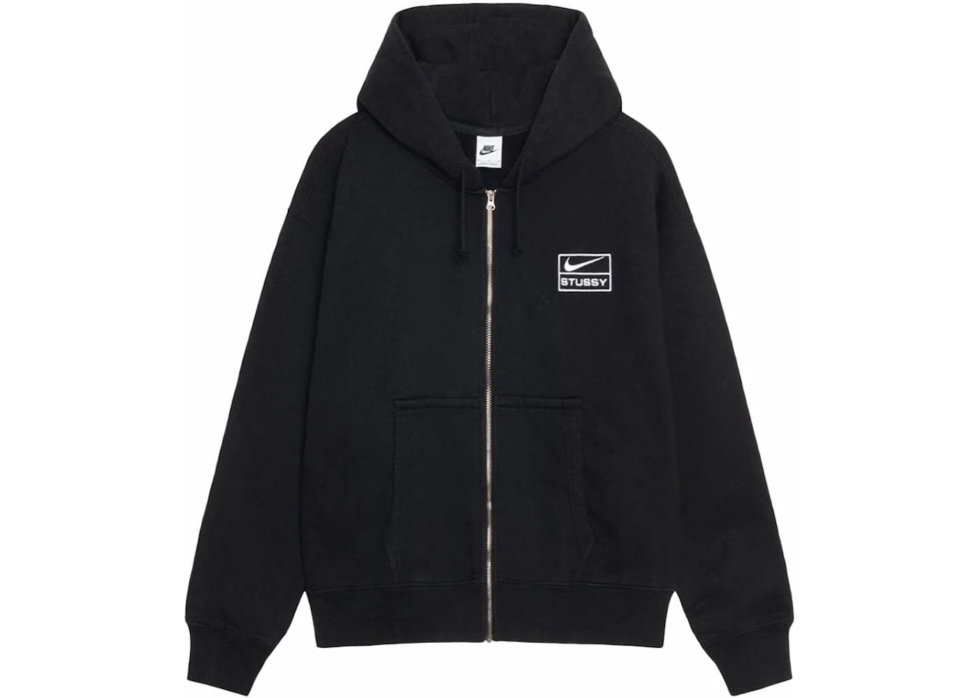 Stussy x Nike Stone Washed Fleece Zip Hoodie (Ss24) Black