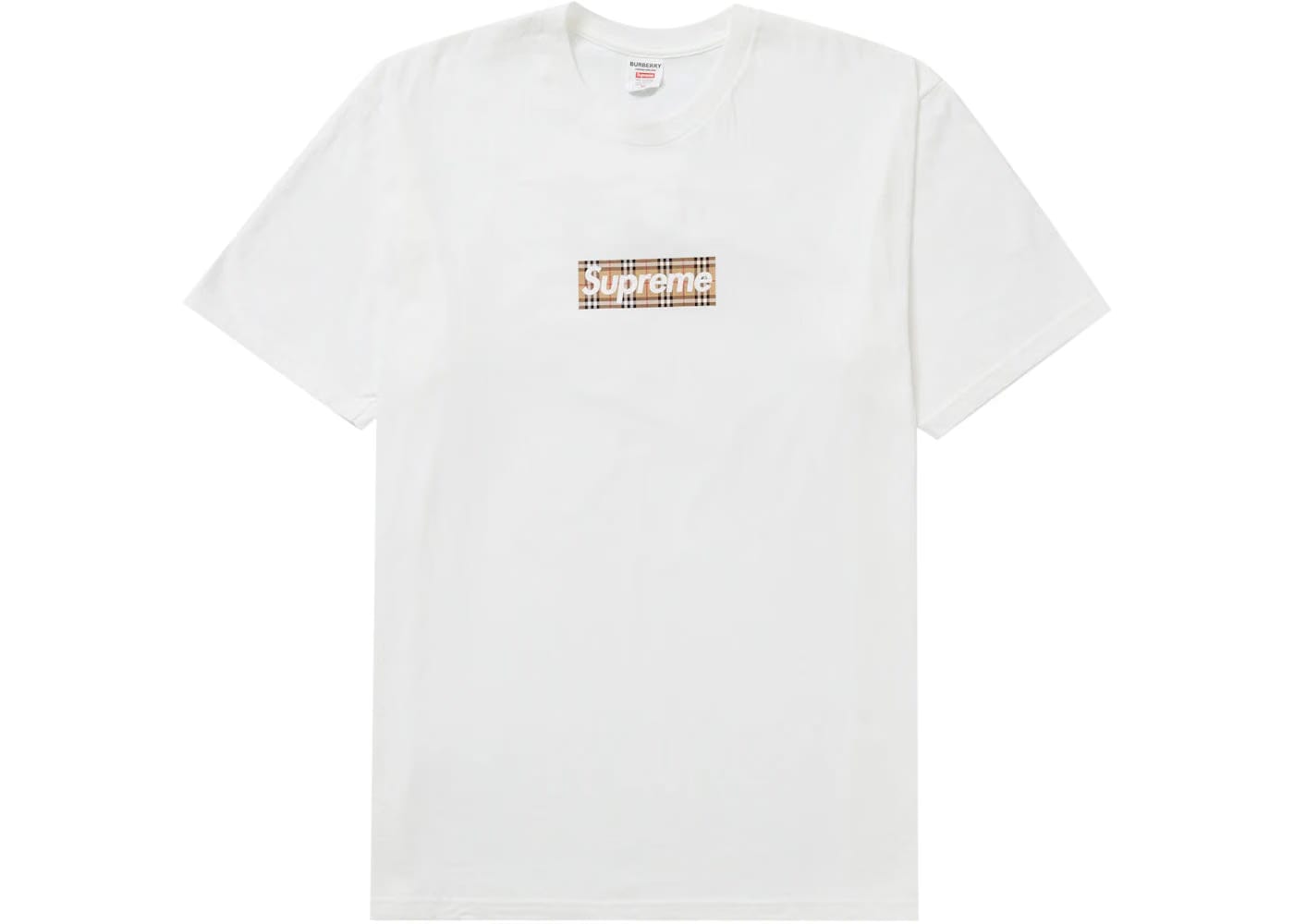 Supreme Burberry Box Logo T-Shirt White