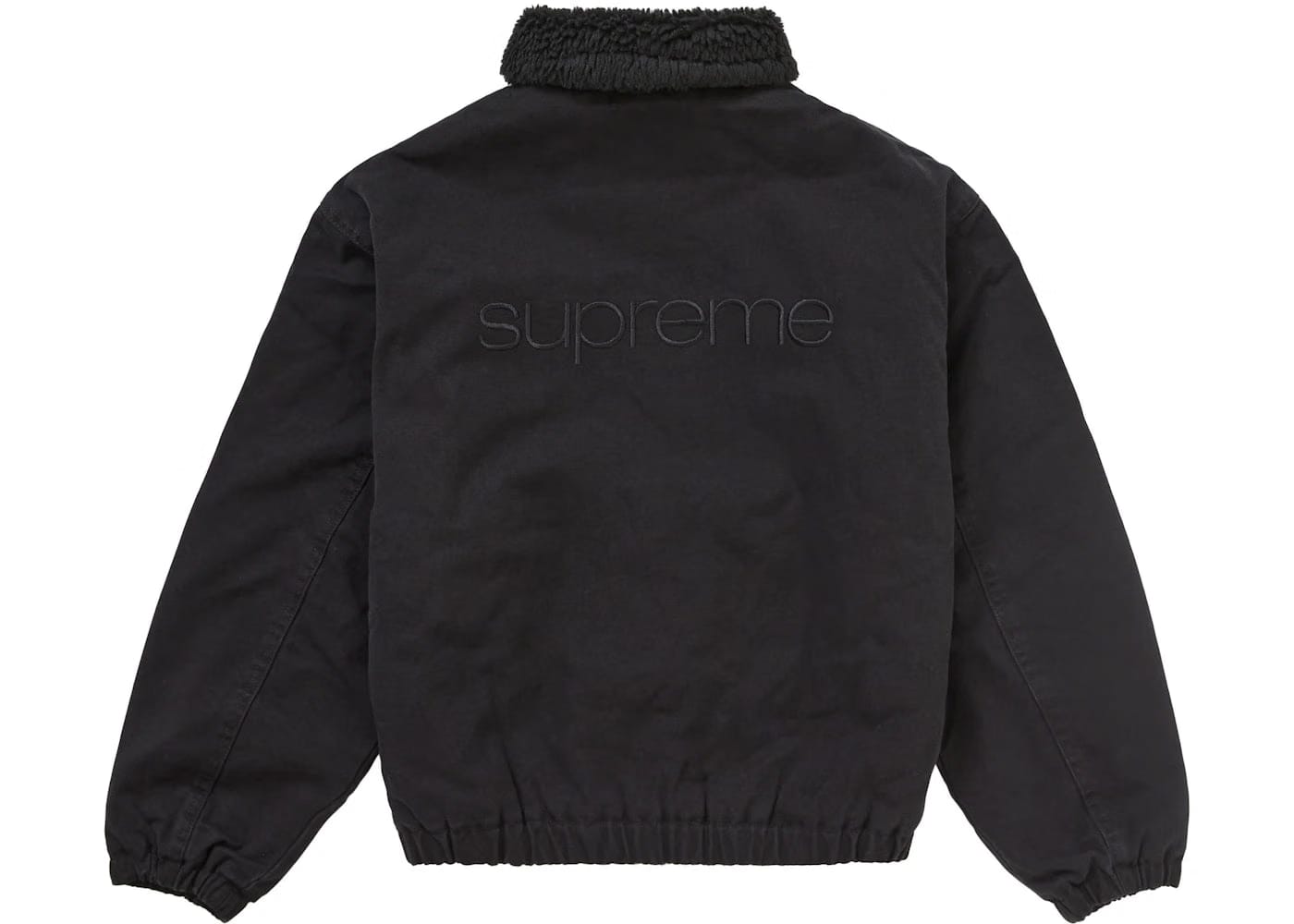 Supreme Faux Shearling Lined Bomber Jacket Black