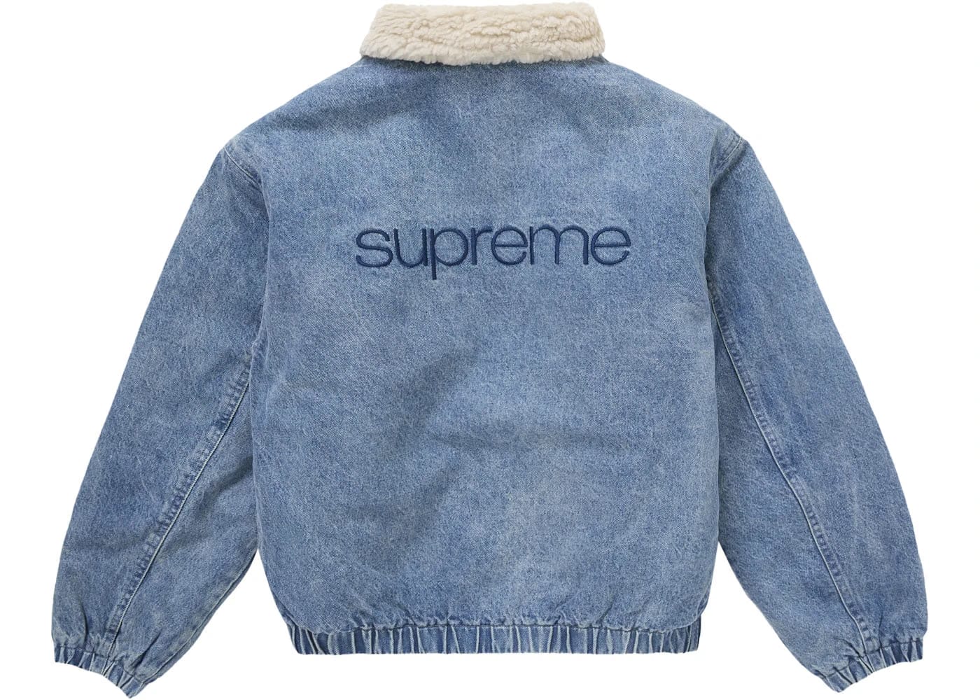 Supreme Faux Shearling Lined Bomber Jacket Denim