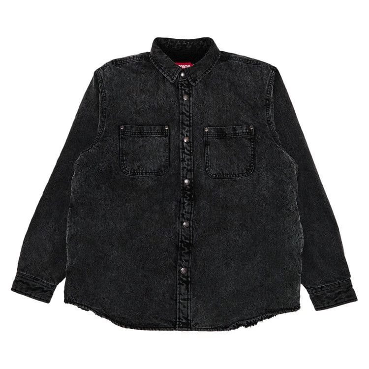 Supreme Faux Shearling Lined Work Shirt Black Denim