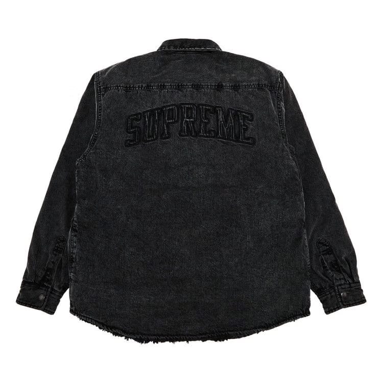 Supreme Faux Shearling Lined Work Shirt Black Denim