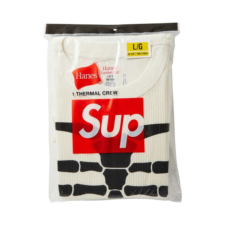 Supreme Hanes Bones Thermal Crew (1 Pack) Natural