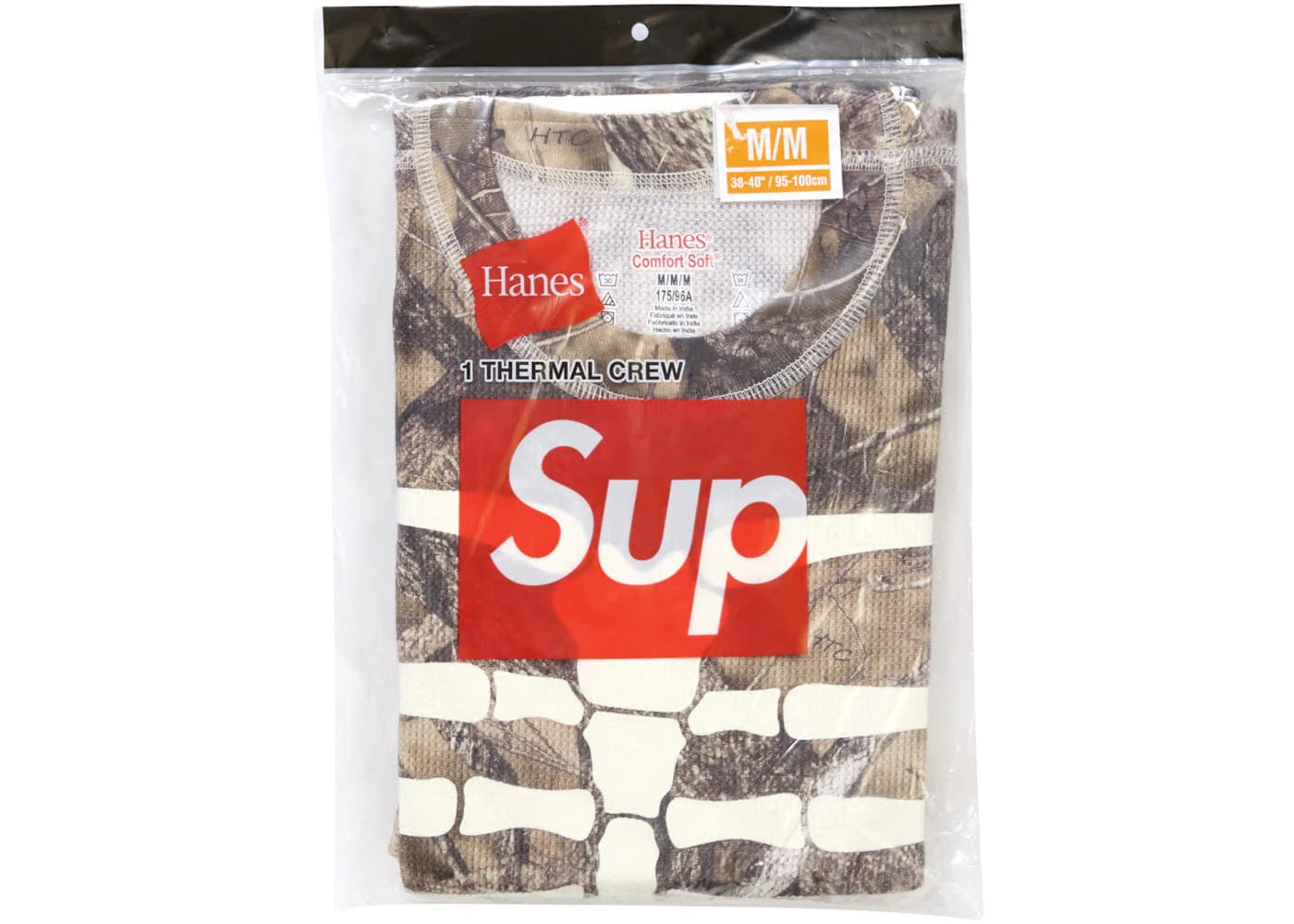 Supreme Hanes Bones Thermal Crew 1 Pack Woodland Camo