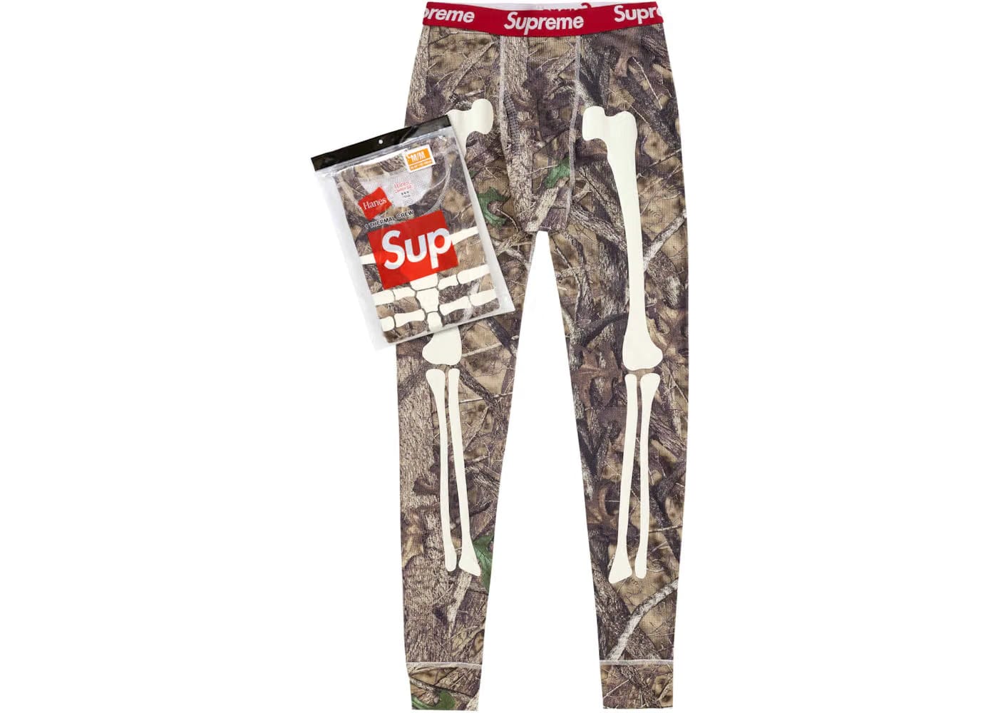 Supreme Hanes Bones Thermal Pant 1 Pack Woodland Camo