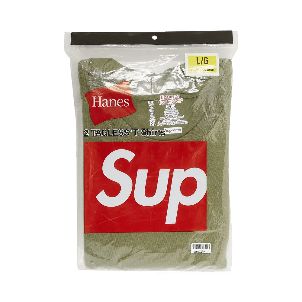 Supreme Hanes Tagless Tees (2 Pack) Olive