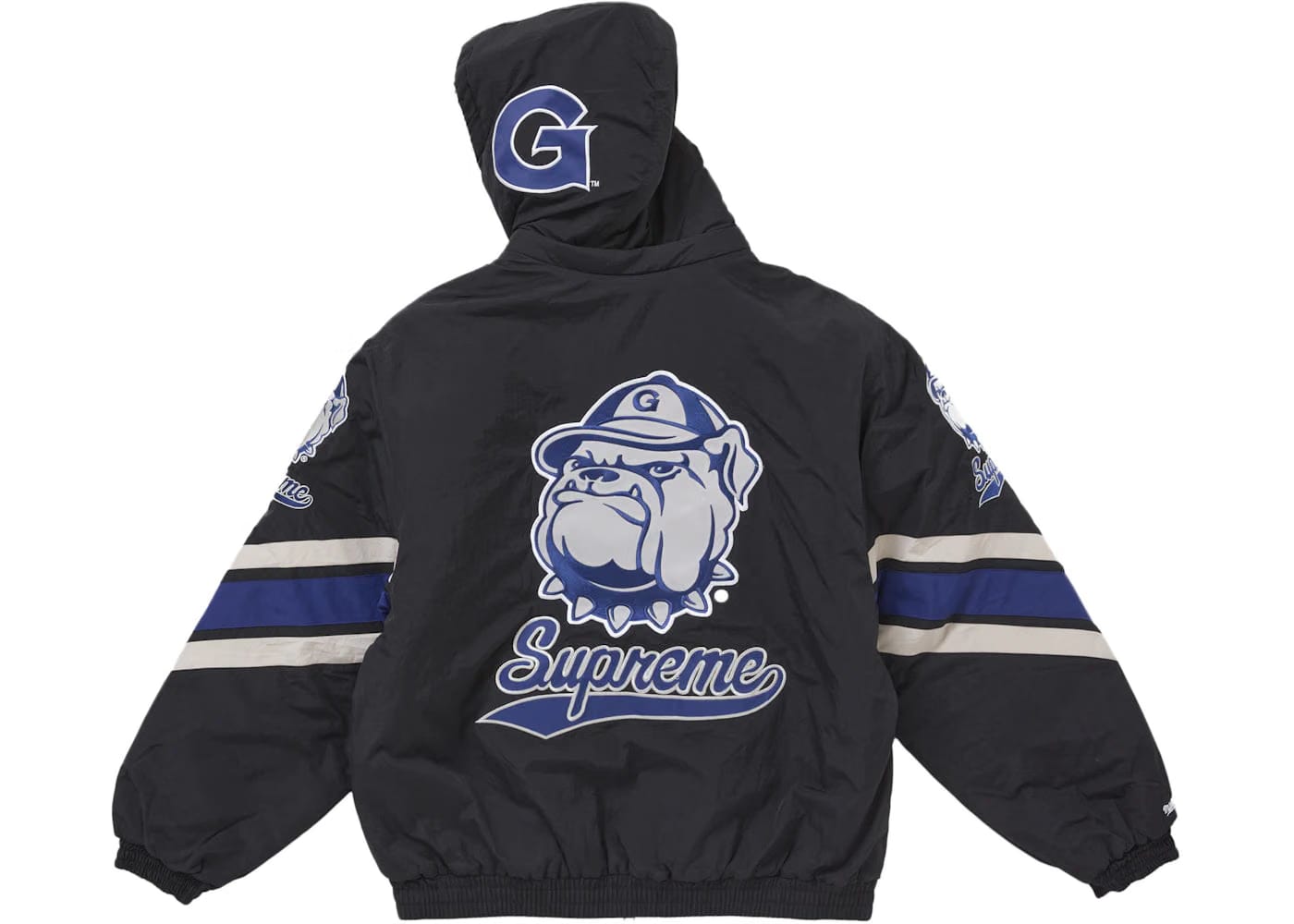 Supreme Mitchell & Ness Ncaa Hooded Stadium Jacket Black