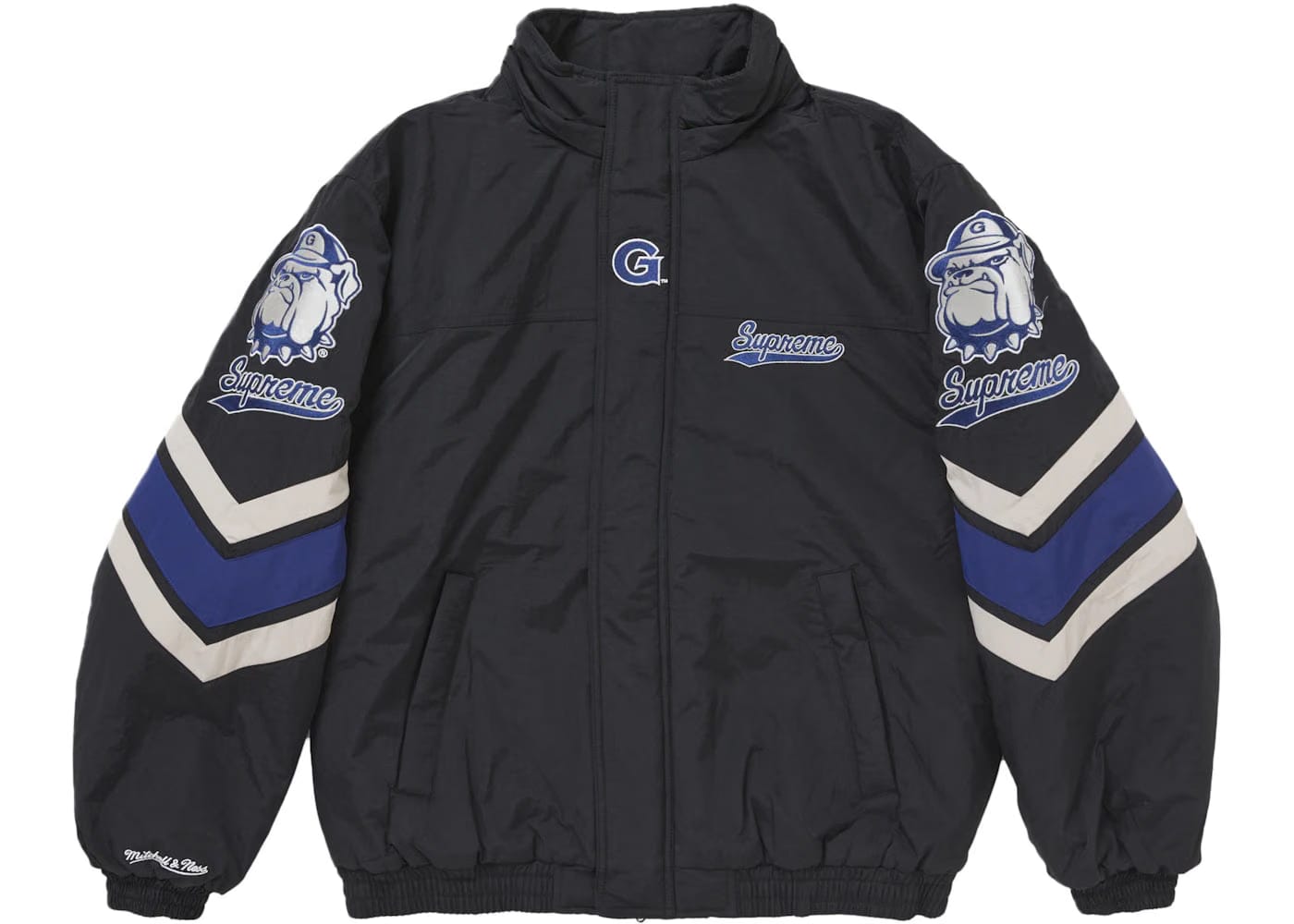 Supreme Mitchell & Ness Ncaa Hooded Stadium Jacket Black