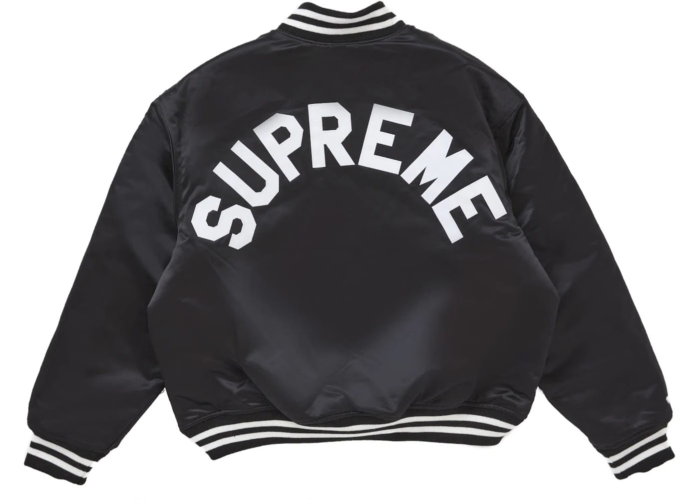 Supreme Mitchell & Ness Satin Varsity Jacket (Fw24) Black