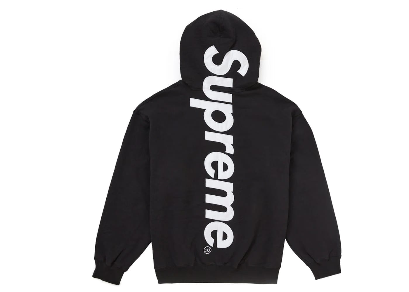 Supreme Satin Applique Hoodie Fw24 Black