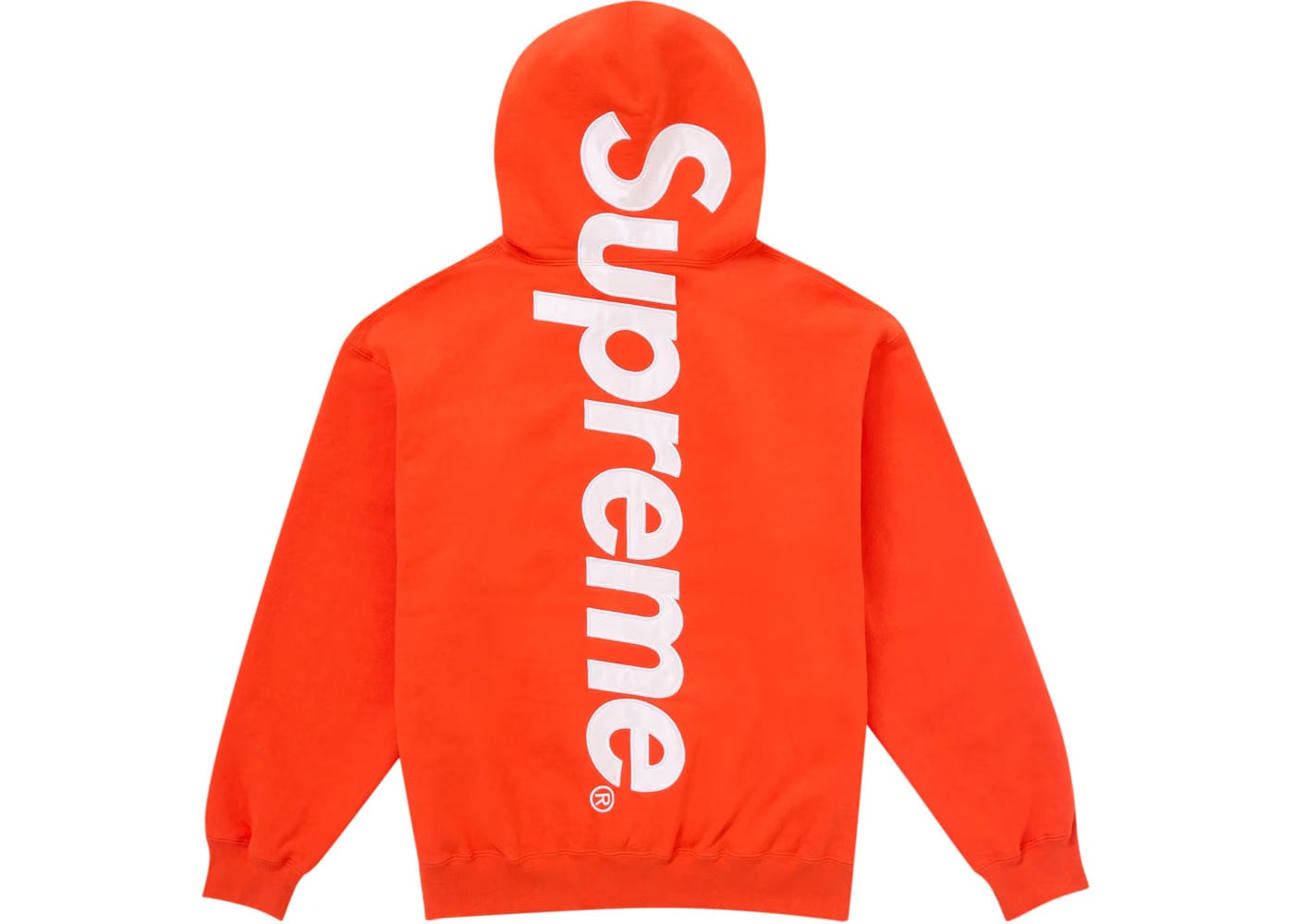 Supreme Satin Applique Hoodie Fw24 Bright Orange
