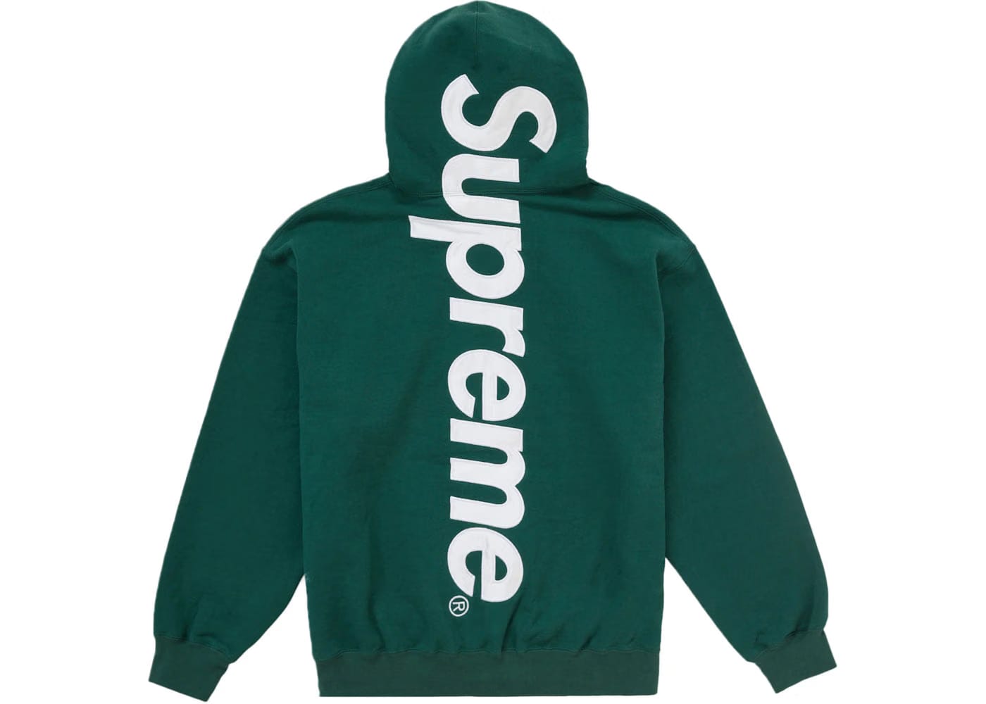 Supreme Satin Applique Hoodie Fw24 Dark Green