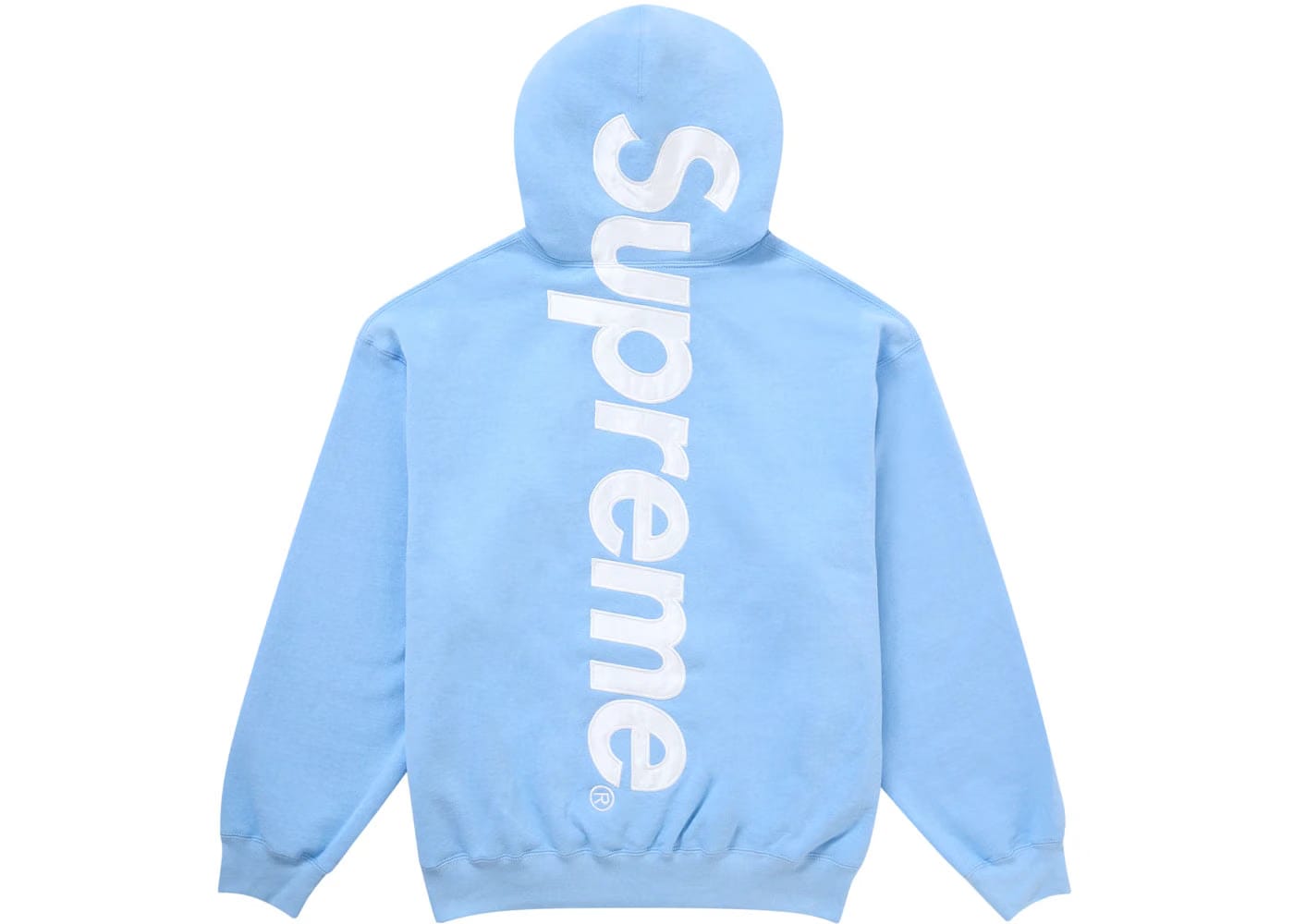 Supreme Satin Applique Hoodie Fw24 Light Blue