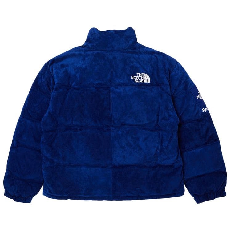 Supreme The North Face Suede Nuptse Jacket Blue