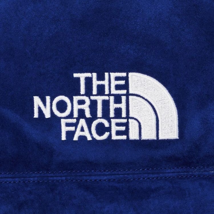 Supreme The North Face Suede Nuptse Jacket Blue
