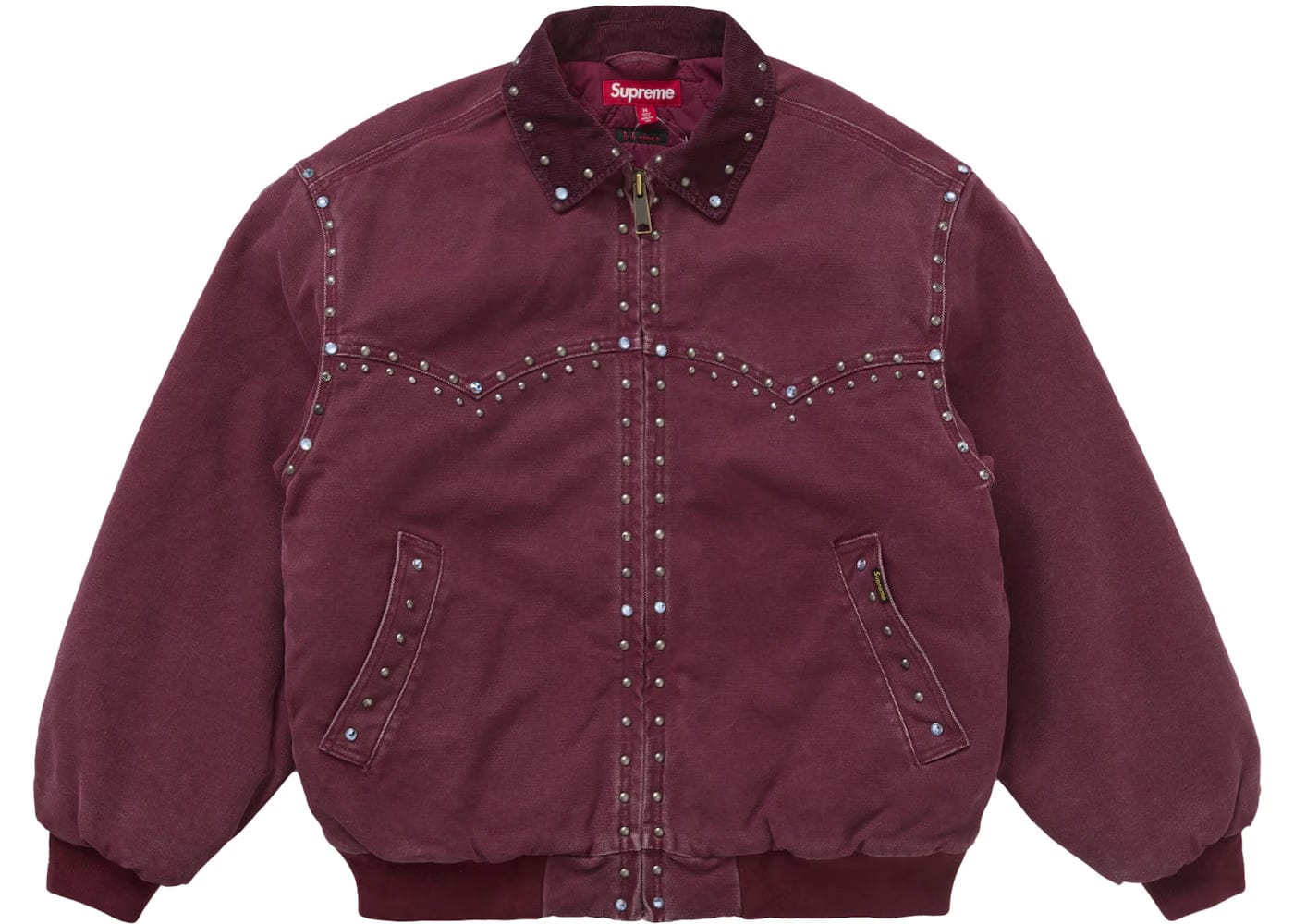 Supreme B.B. Simon Studded Work Jacket Burgundy