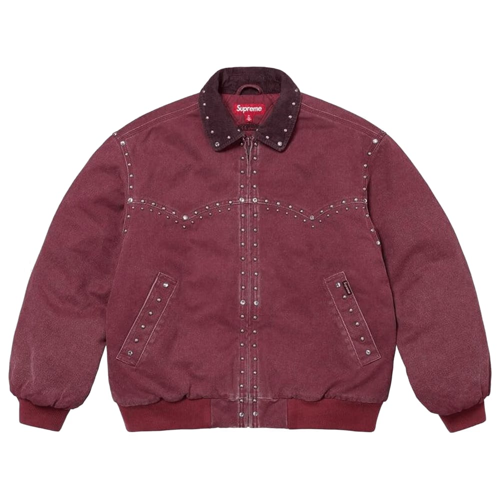 Supreme B.B. Simon Studded Work Jacket Burgundy