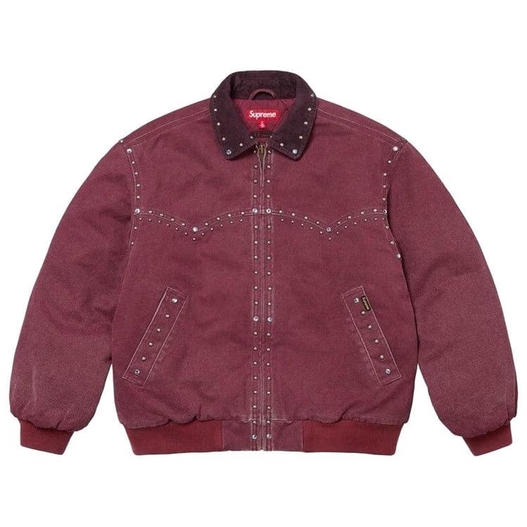 Supreme B.B. Simon Studded Work Jacket Burgundy