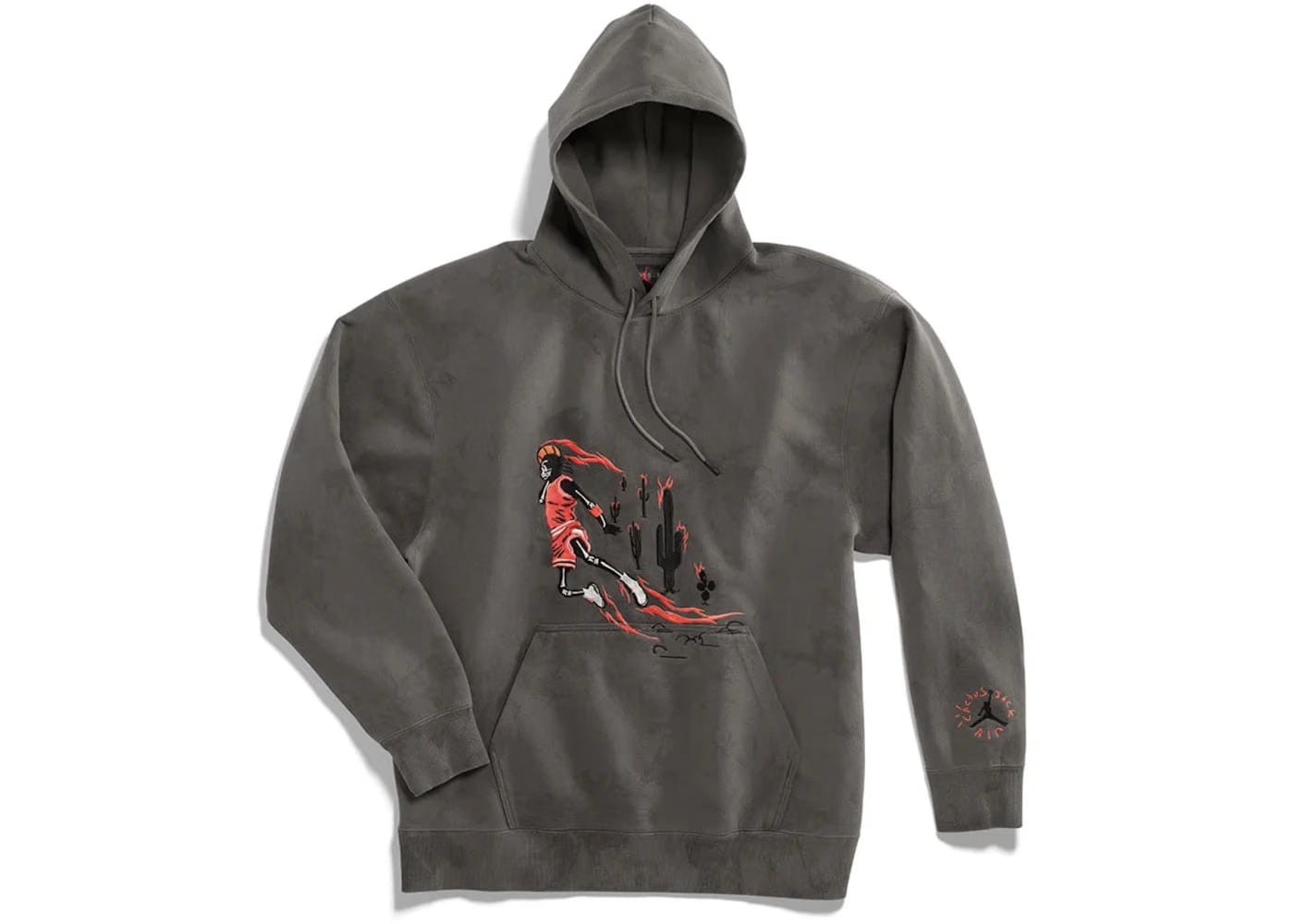 Travis Scott Jordan Washed Suede Hoodie Grey