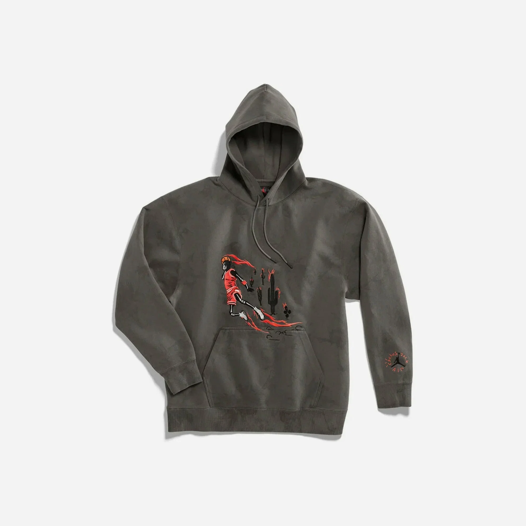Travis Scott Jordan Washed Suede Hoodie Grey