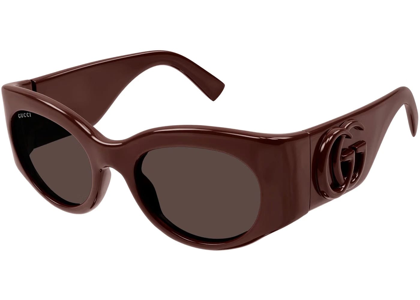 Gucci Oval Sunglasses Burgundy/Brown Gg1544S-002
