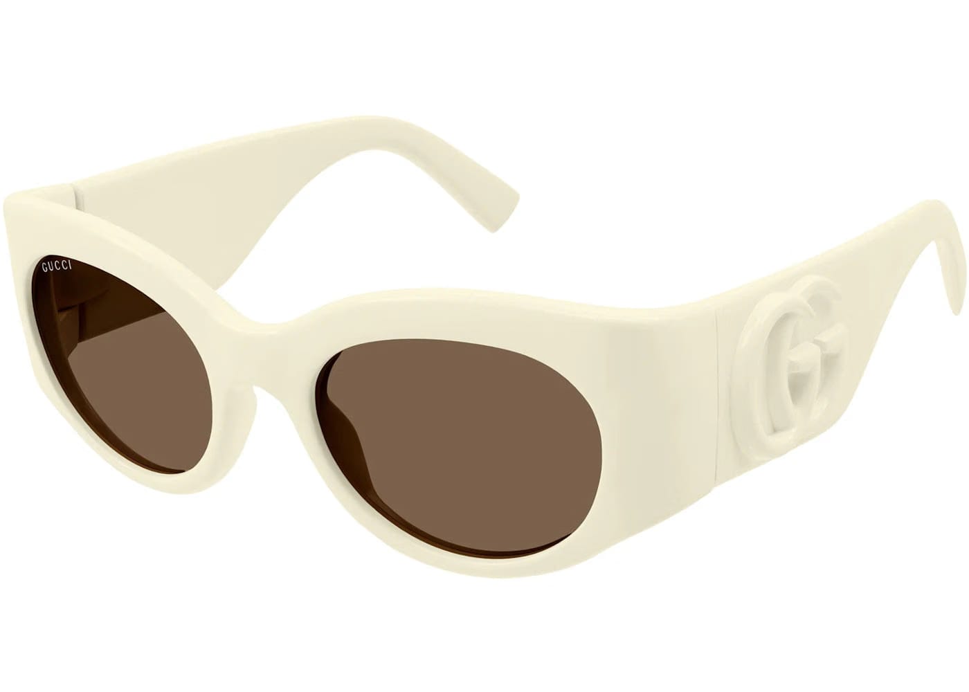 Gucci Oval Sunglasses Ivory/Brown Gg1544S-004