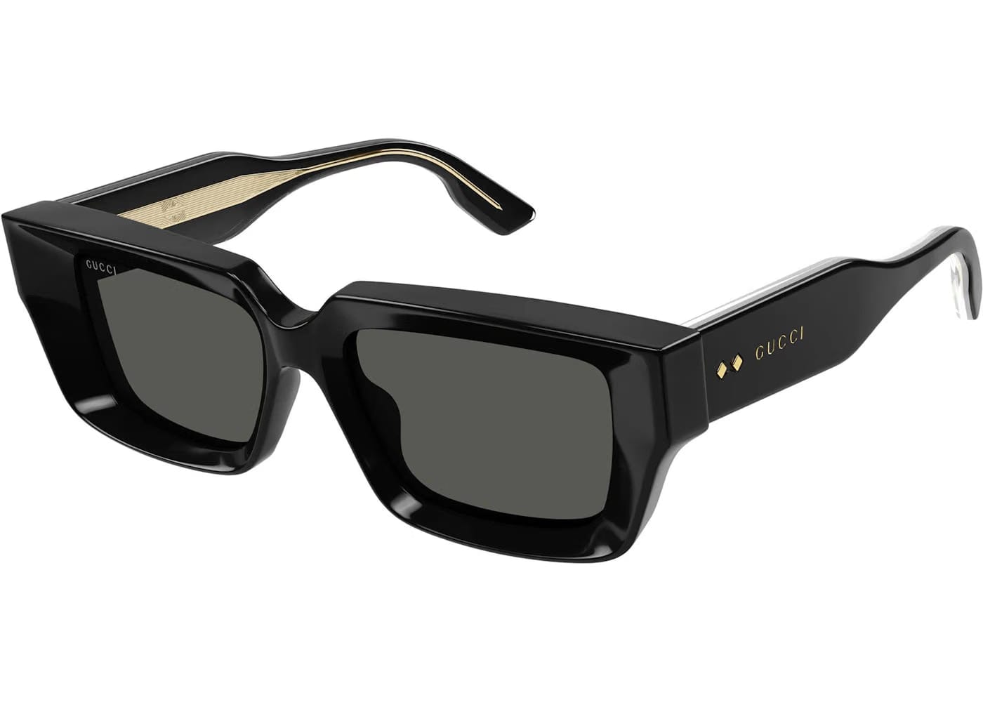 Gucci Rectangle Sunglasses Black/Grey Gg1529S-001