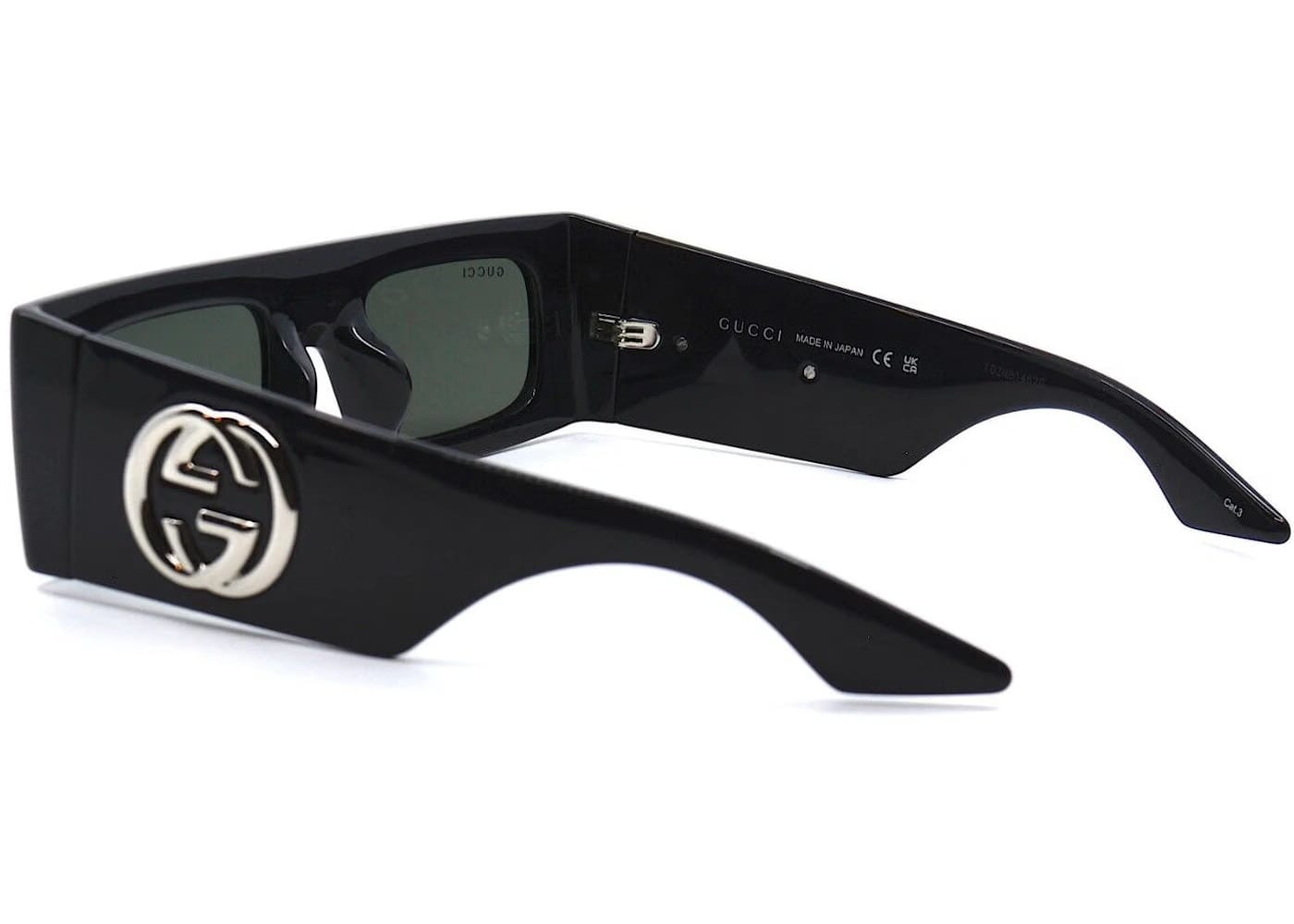 Gucci Rectangle Sunglasses Black/Grey Gg1646S-001