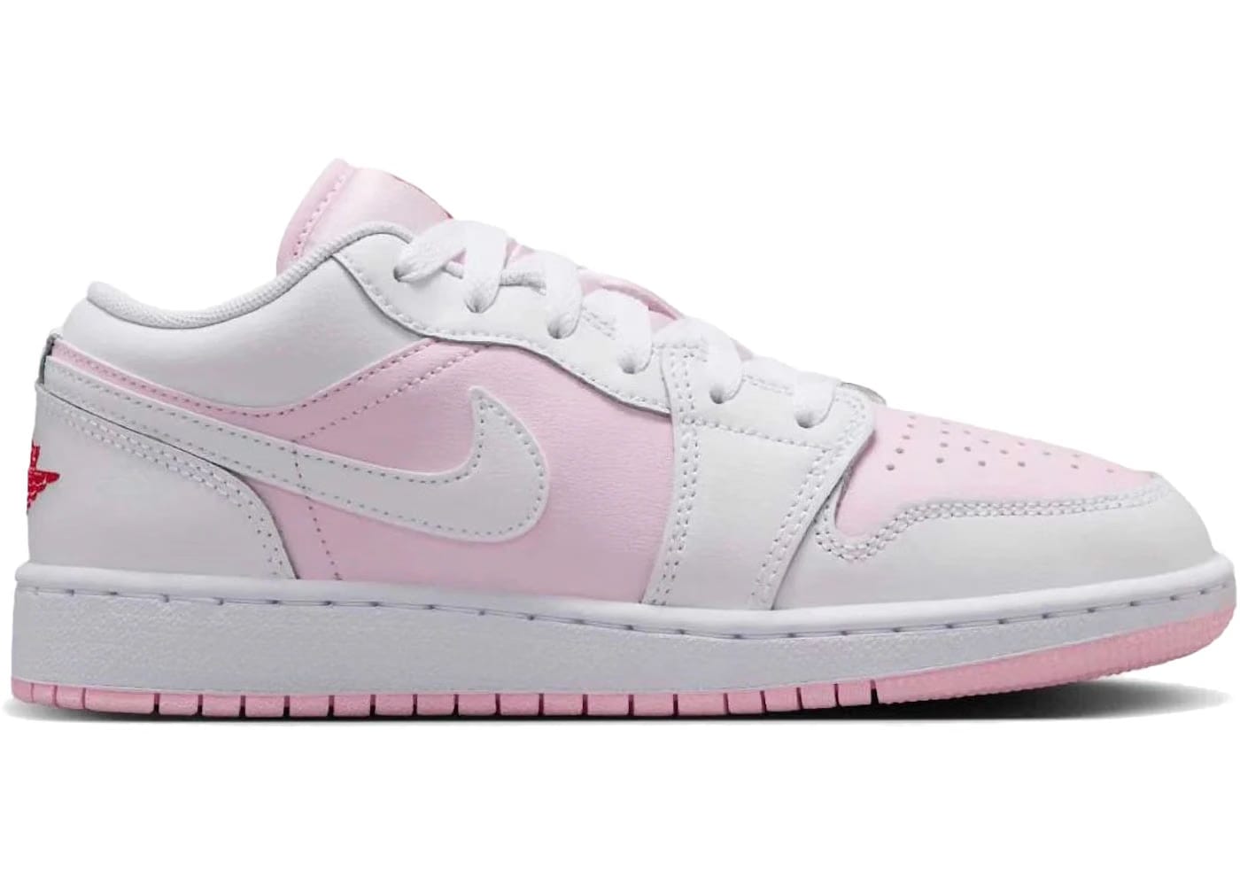 Jordan 1 Low Pink Foam Fire Red White GS